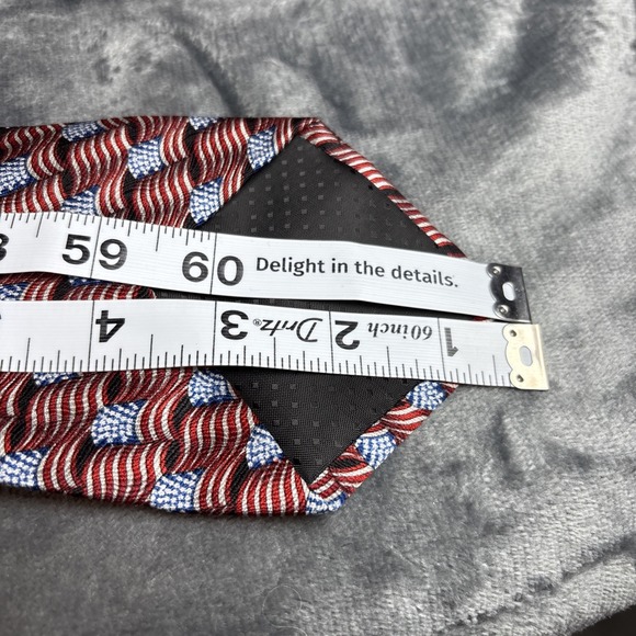 Museum Artifacts Tie Flags Patriotic Silk Extra Long 4x63" Red White Blue USA‎ - Picture 11 of 11